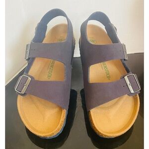 Birkenstock Milano Vegan Navy Blue Ankle Strap Size L 11 M 9 NWT